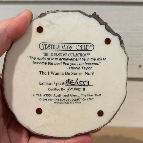 Yesterday’s Child The I Wanna Be Series, No. 9 “The Fire Chief” Figurine - Picture 2 of 5